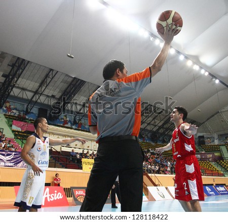 BANGKOK - FEB13:Chris Banchero #2 participates in an ASEAN Basketball League \