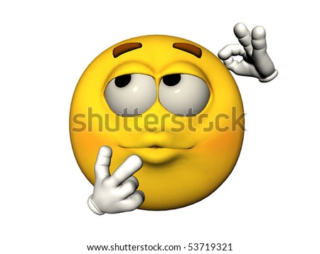 3d Illustration Of A Thinking Emoticon - 53719321 : Shutterstock