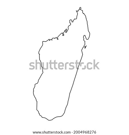 Highly detailed madagascar map isolated on white background