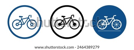 A bicycle icon for an urban environment. A modern bike, a set of icons. Bicycle parking on a special territory. EPS 10