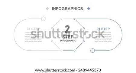 Business infographics. Infographics with 2 steps or options. A thin linear infographic  template for a presentation or website. Timeline of processes