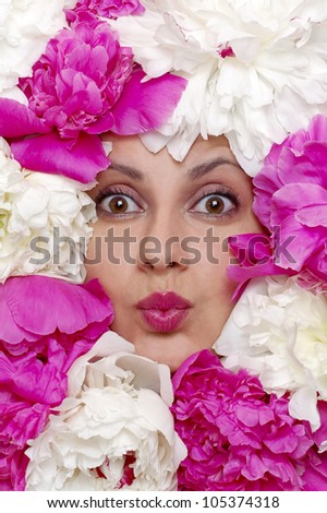 Girl in flowers, portrait