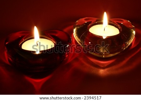 A pair of candles for Valentine\'s Day, weddings, or other events involving love