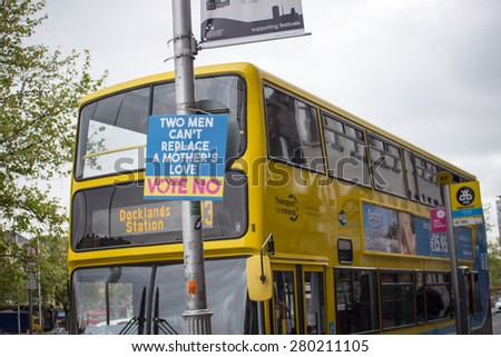 DUBLIN, IRELAND - MAY 21, 2015: Referendum Campaign Posters for Thirty-fourth Amendment of the Constitution (Marriage Equality)