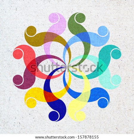 crop circle abstract design, Isolation paper craft on white background