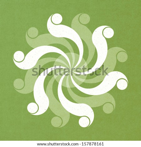 crop circle abstract design, Isolation paper craft on green background