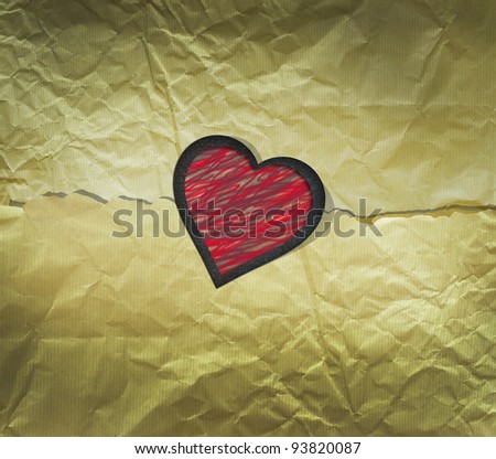 heart paper paper craft on background