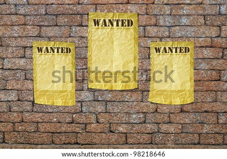 recycled paper craft stick on background , photo card, wanted photo,