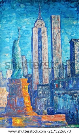 NYC Statue of Liberty art painting