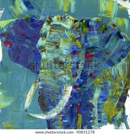Similar – Image, Stock Photo Elephant eye with painted flowers