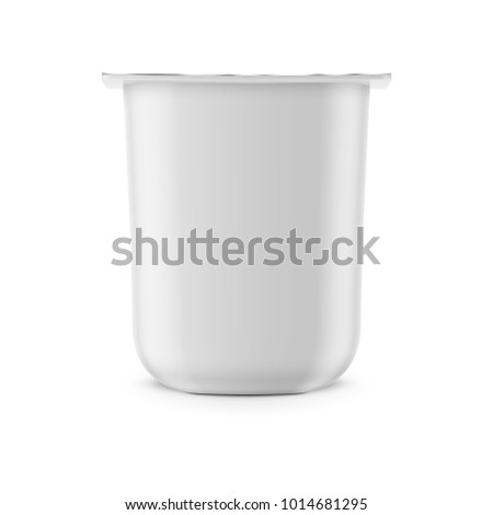 Matte Plastic Yogurt Cup With Foil Lid Mockup - Front View Free