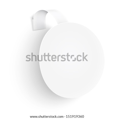 White round wobbler on white background. Vector illustfation. EPS10.