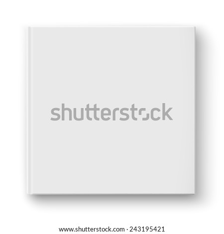 Blank square hardcover album template on white background Vector illustration.