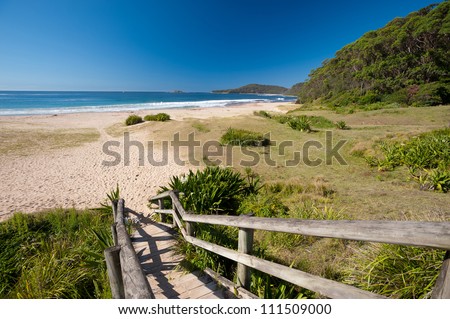 This image shows a tropical beach on New South Wales' South Coast, Australia