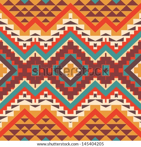 Seamless Colorful Aztec Pattern Stock Vector 145404205 : Shutterstock