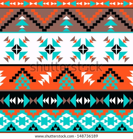 Seamless Colorful Aztec Pattern Stock Vector Illustration 148736189 ...