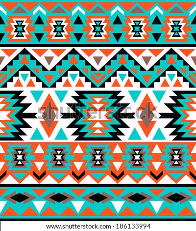 Seamless Colorful Navajo Pattern Stock Vector Illustration 186133994 ...