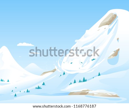 Avalanche in Mountains