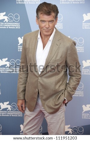 VENICE - SEPTEMBER 2: Pierce Brosnan for ' Love is all you need ' Premiere during the 69th Venice Film Festival on September 2, 2012 in Venice, Italy.