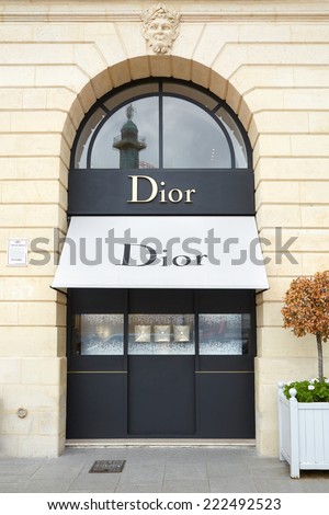 PARIS - JULY 8: Dior shop in place Vendome in Paris on July 8th, 2014 in Paris, France. The company was founded in 1946 by designer Christian Dior.