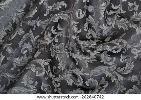 Damask, wavy black pattern texture background
