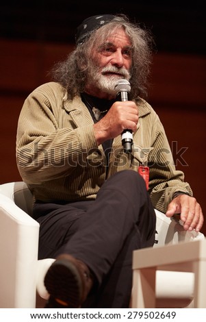 TURIN, ITALY - MAY 17:  Writer Mauro Corona at Salone del Libro, international book fair on May 17, 2015 in Turin.