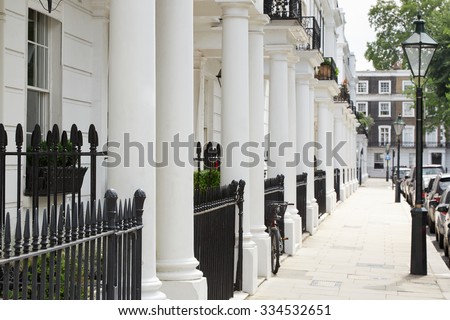 Row of beautiful white edwardian houses in Kensington, London  Сток-фото © 