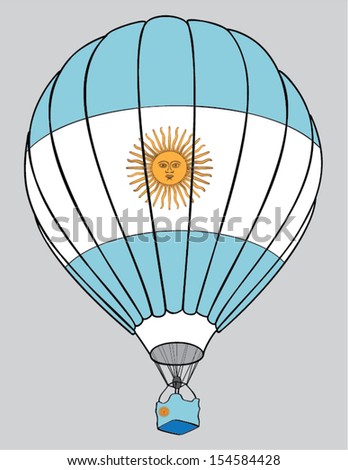 air balloon Argentinean  flag