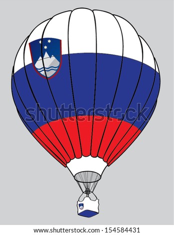 air balloon slovenian  flag