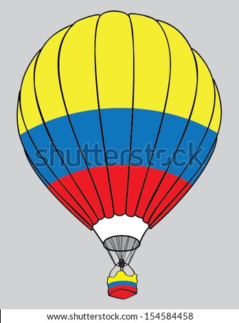 air balloon Colombian  flag