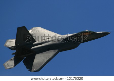 F-22 Raptor flying  at  Long Island air show