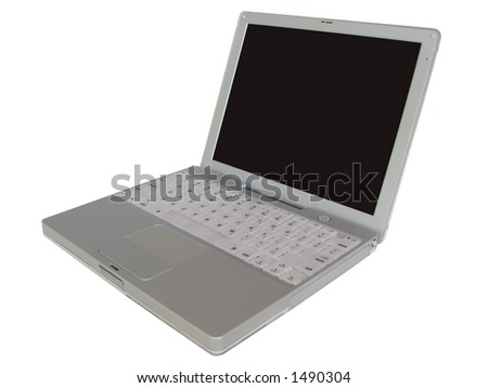 Laptop computer with clipping path - right view
