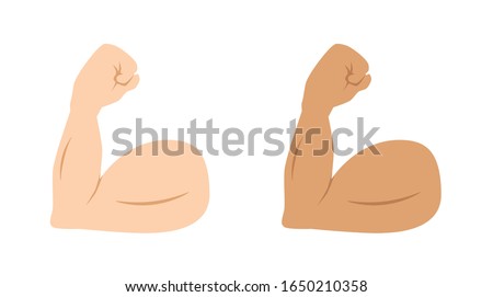 flexed biceps emoji, strong emoji muscle, vector illustration