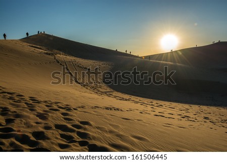 sunset at kobi desert,china