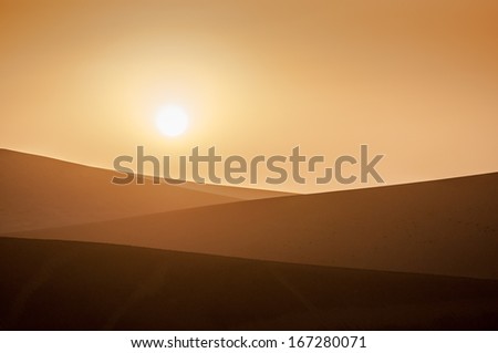 sunset at gobi desert,china