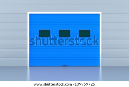 Blue industrial door or garage door