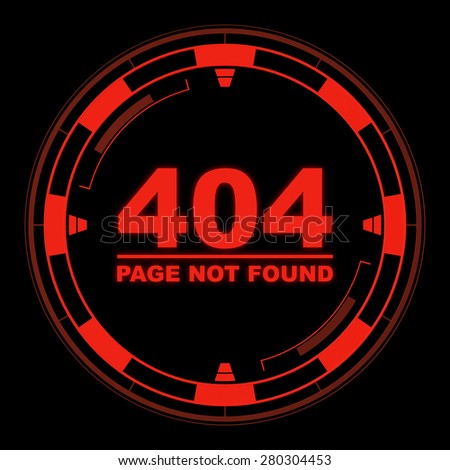 404 Error on futuristic red circle