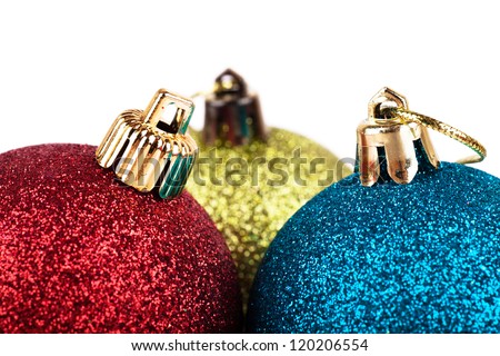 Sparkling christmas sphere isolated over white background