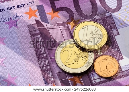 Similar – Image, Stock Photo Two euros Euro two € Money