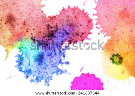 drops water color on white paper background color halftone stlye