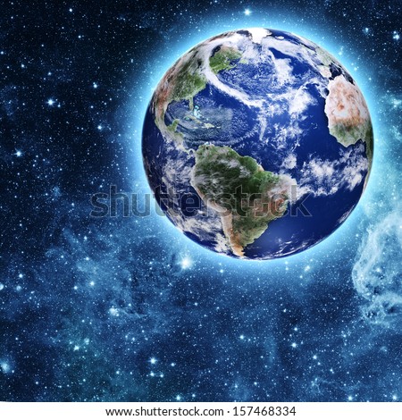 blue planet in beautiful space. Elements of this image furnished by NASA