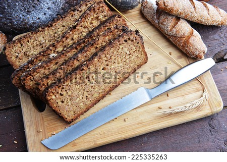 sliced bread of sprouted grain and seed