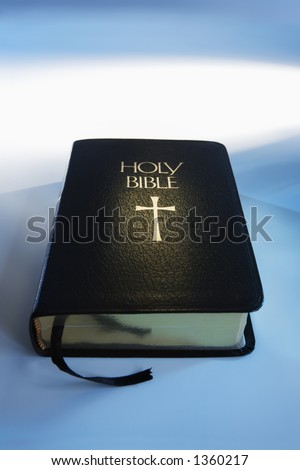 Bible with blue light