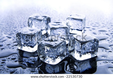Melting ice cubes