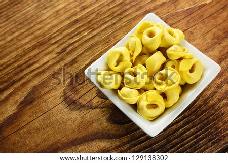 Tortellini, fresh egg pasta, italian food