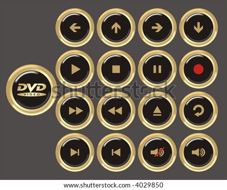 round icons in black and gold