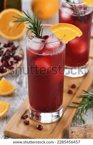 Image, Stock Photo Champagne cocktail with pomegranate