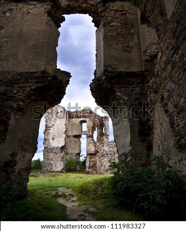 inside castle ruins, Bodzentyn, Poland