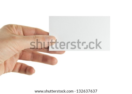 Female hand holding a business card, clipping path included