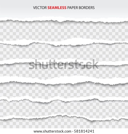 torn paper edges, seamless horizontally, vector
